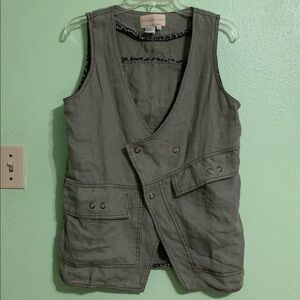 The Territory Ahead Sage Linen Vest